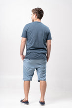 Load image into Gallery viewer, Slate Blue Black Cotton Blue Plain Unisex T-Shirt
