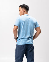 Load image into Gallery viewer, Aqua Blue Polyside Cotton Blue Plain Unisex T-Shirt
