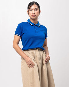 2-Tipped  Stripes Classique Plain Women's Polo Shirt