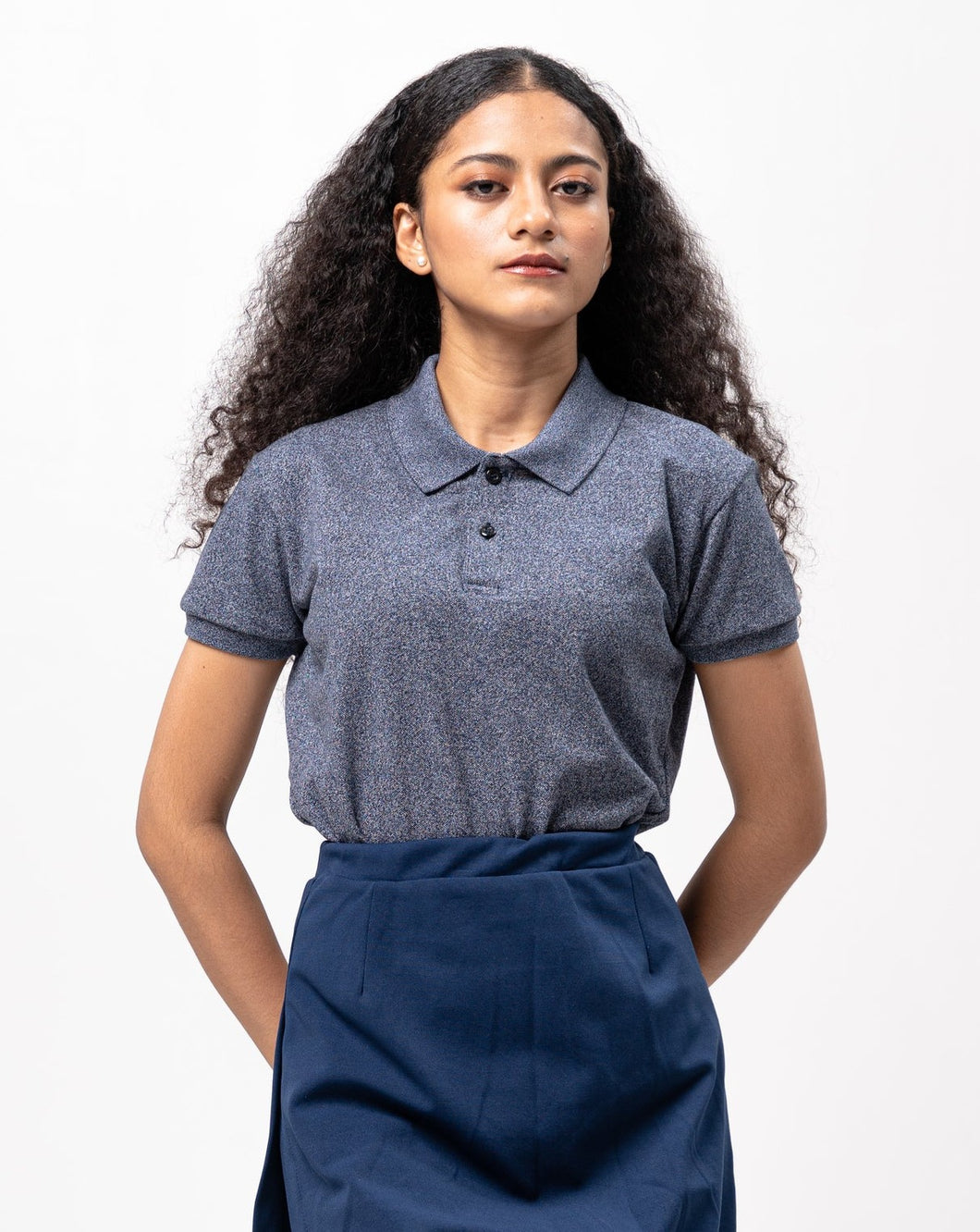 Acid Navy Blue Classique Plain Women's Polo Shirt