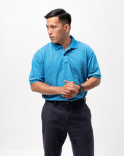 Load image into Gallery viewer, Acid Dark Aqua Blue Classique Plain Polo Shirt
