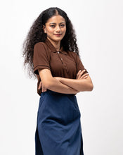 Load image into Gallery viewer, Choco Brown Classique Women&#39;s Plain Polo Shirt
