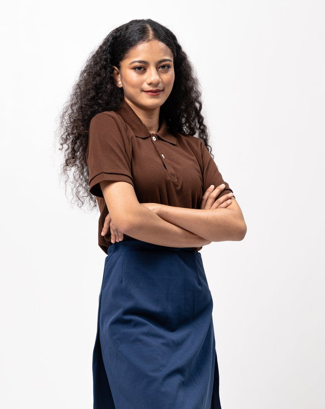 Choco Brown Classique Women's Plain Polo Shirt