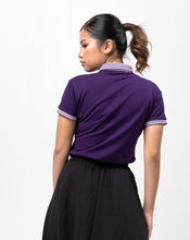 Load image into Gallery viewer, Purple Mini Stripes Classique Plain Women&#39;s Polo Shirt
