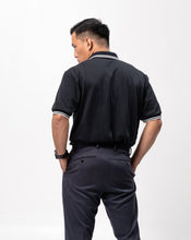 Load image into Gallery viewer, Black with Stripes Classique Plain Polo Shirt
