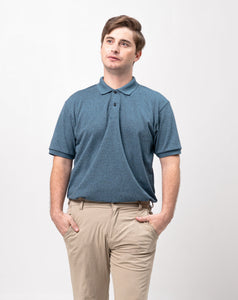 Sirotex Slate Blue / Black Classique Plain Polo Shirt