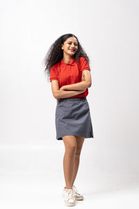 Red Classique Plain Women's Polo Shirt