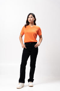 Nasturtium Sirotex Cotton Blue Plain Women's T-Shirt