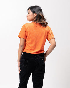 Nasturtium Sirotex Cotton Blue Plain Women's T-Shirt