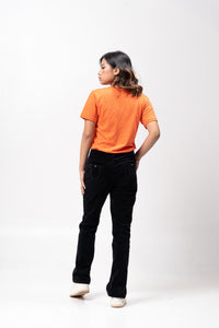 Nasturtium Sirotex Cotton Blue Plain Women's T-Shirt
