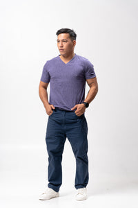 Purple Sirotex Cotton Blue Plain Unisex T-Shirt