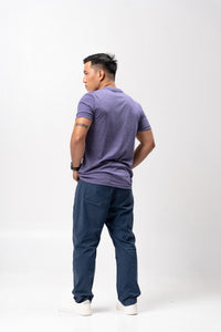 Purple Sirotex Cotton Blue Plain Unisex T-Shirt