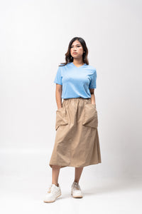 Dela Robia Sirotex Cotton Blue Plain Women's T-Shirt