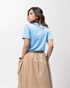 Dela Robia Sirotex Cotton Blue Plain Women's T-Shirt