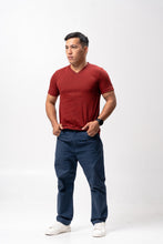 Load image into Gallery viewer, Red Black Cotton Blue Plain Unisex T-Shirt

