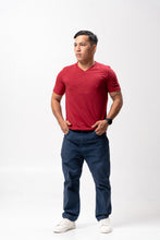 Load image into Gallery viewer, Red Maroon Slub Cotton Blue Plain Unisex T-Shirt

