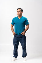 Load image into Gallery viewer, Cerulean Blue Slub Cotton Blue Plain Unisex T-Shirt
