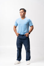 Load image into Gallery viewer, Aqua Blue Polyside Cotton Blue Plain Unisex T-Shirt
