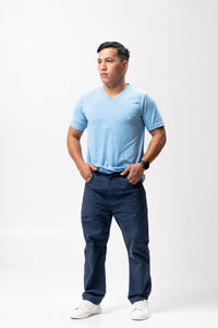 Aqua Blue Polyside Cotton Blue Plain Unisex T-Shirt