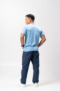 Aqua Blue Polyside Cotton Blue Plain Unisex T-Shirt