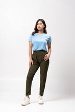 Load image into Gallery viewer, Deep Water Polyside Cotton Blue Plain Women&#39;s T-Shirt
