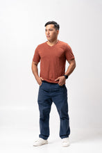 Load image into Gallery viewer, Brunette Slub Cotton Blue Plain Unisex T-Shirt
