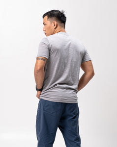 Neutral Gray Slub Cotton Blue Plain Unisex T-Shirt