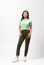 Load image into Gallery viewer, Emerald Green Polyside Cotton Blue Plain Women&#39;s T-Shirt
