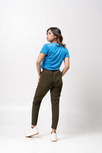 French Blue Glux Cotton Blue Plain Women's T-Shirt