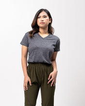 Load image into Gallery viewer, Black Glux Cotton Blue Plain Women&#39;s T-Shirt
