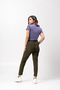 Purple Sirotex Cotton Blue Plain Women's T-Shirt