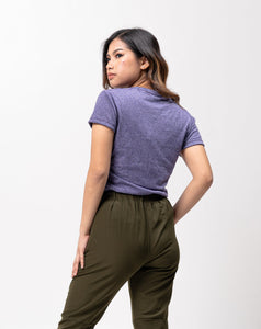 Purple Sirotex Cotton Blue Plain Women's T-Shirt