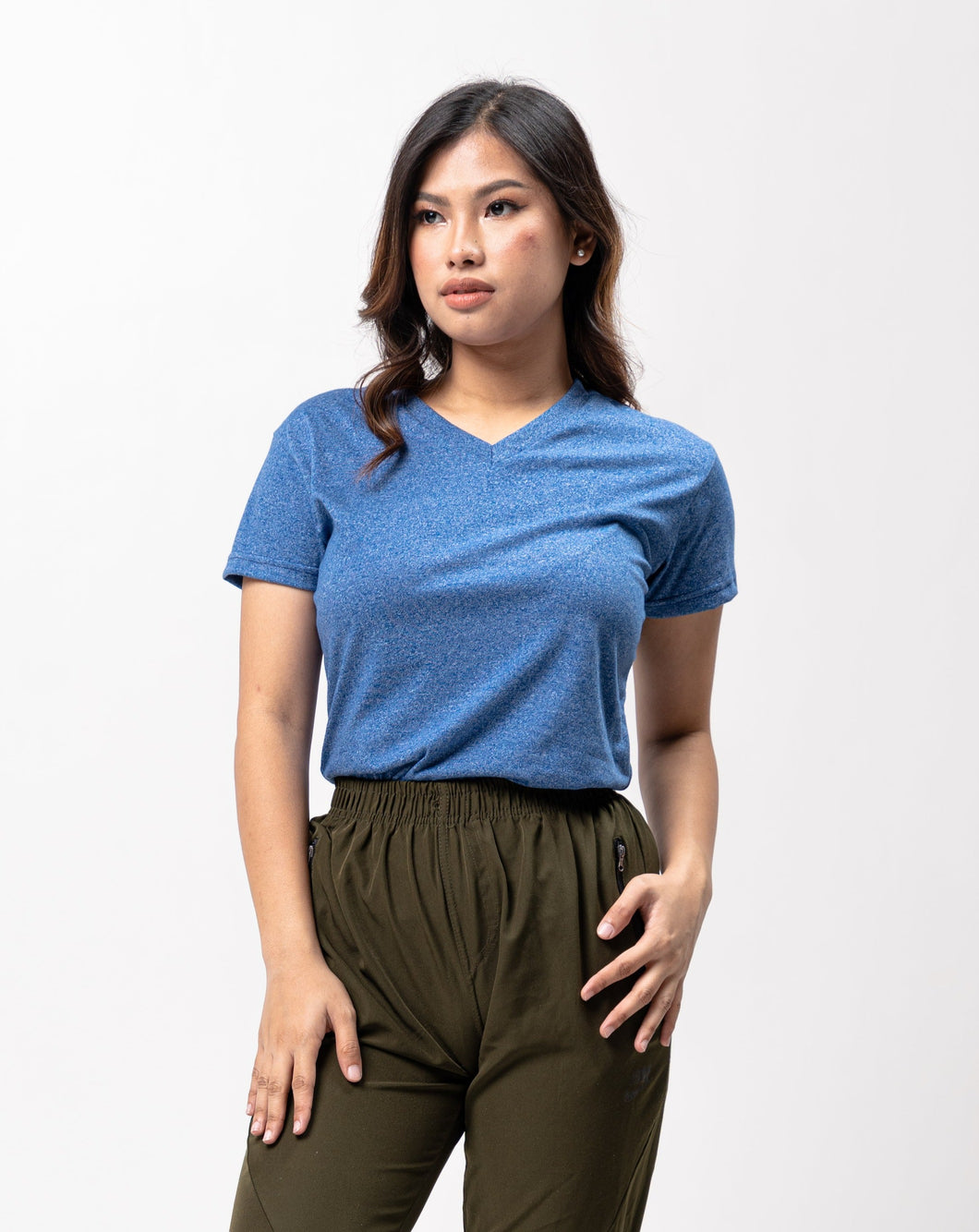 Royal Blue Sirotex Cotton Blue Plain Women's T-Shirt
