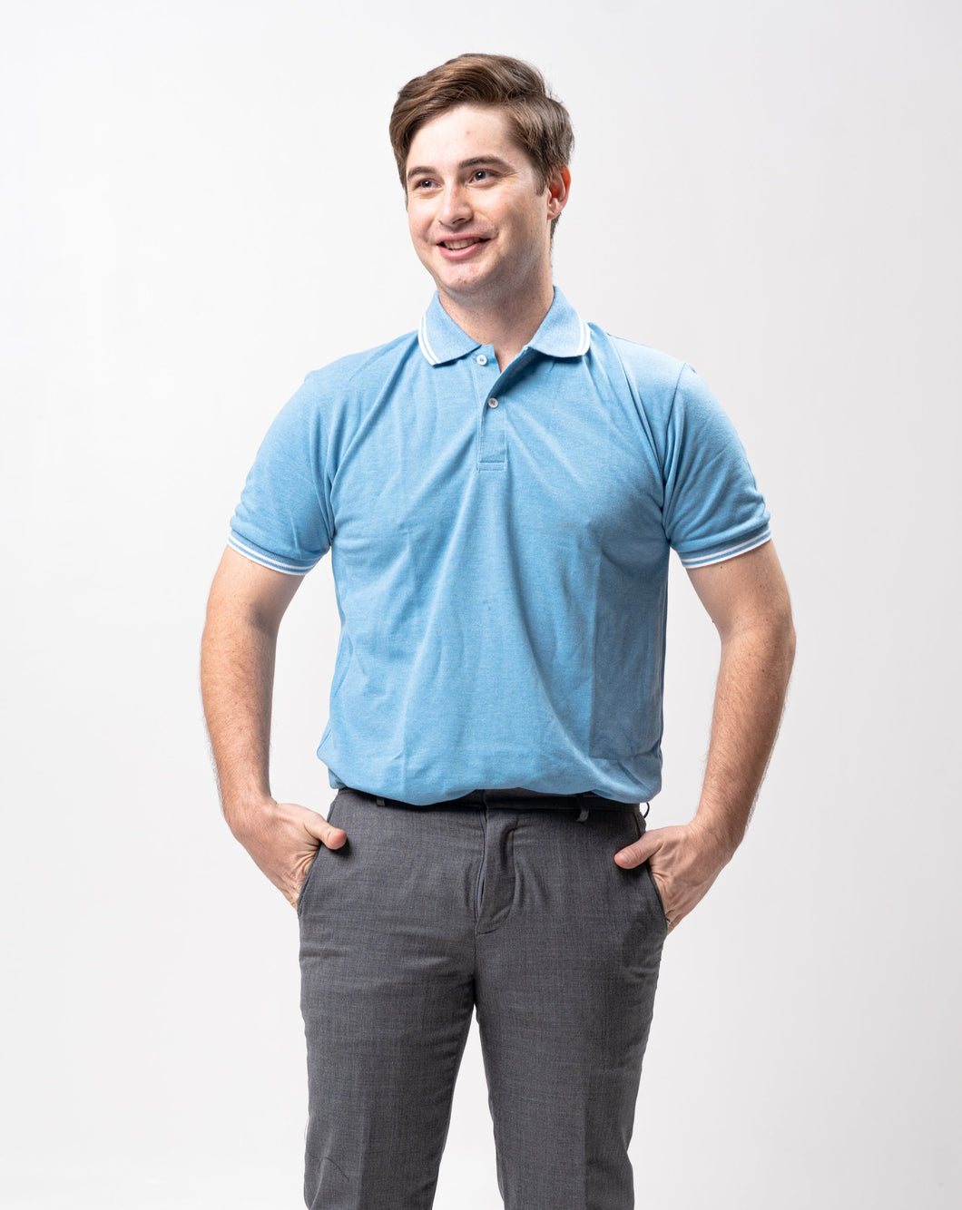 Acid Dela Robia with Stripes Classique Plain Polo Shirt