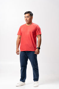 Coral Pink Sun Plain T-Shirt