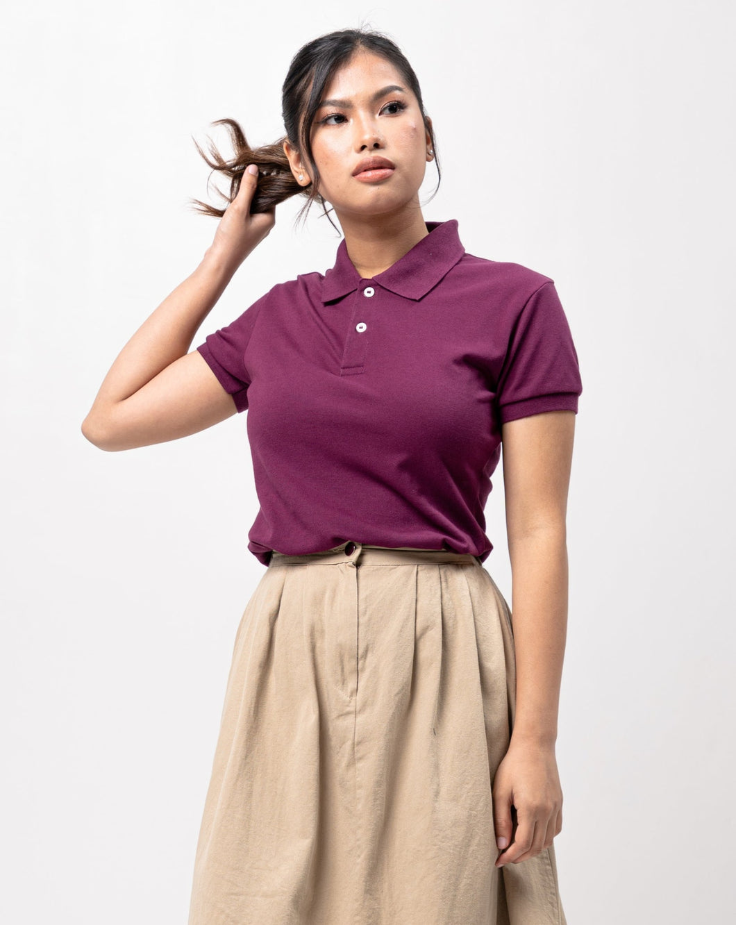 Magenta Classique Plain Women's Polo Shirt