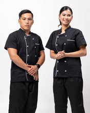 Load image into Gallery viewer, Short Sleeve Chef Uniform with Piping Detail
