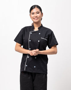 Short Sleeve Chef Uniform with Piping Detail