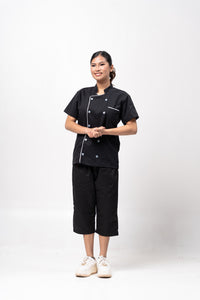 Short Sleeve Chef Uniform with Piping Detail