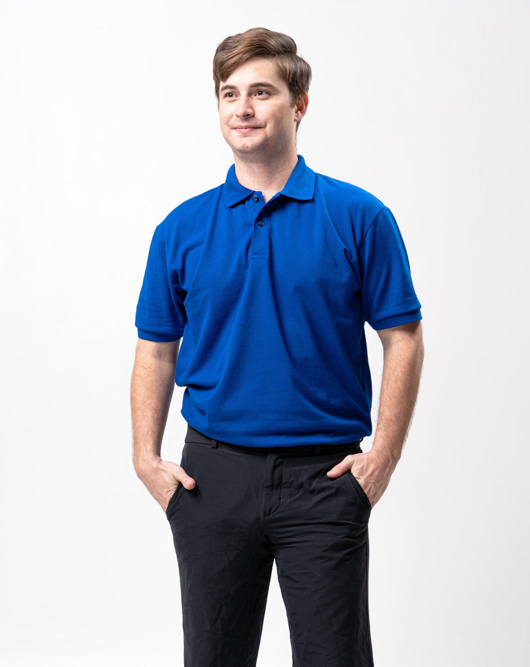 Electric Blue Classique Plain Polo Shirt