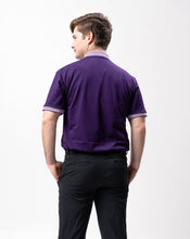 Load image into Gallery viewer, Purple Mini Stripes Classique Plain Polo Shirt
