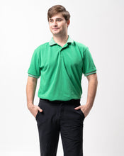 Load image into Gallery viewer, Energy Green Mini Stripes Classique Plain Polo Shirt
