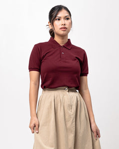 Dark Maroon Classique Plain Women's Polo Shirt